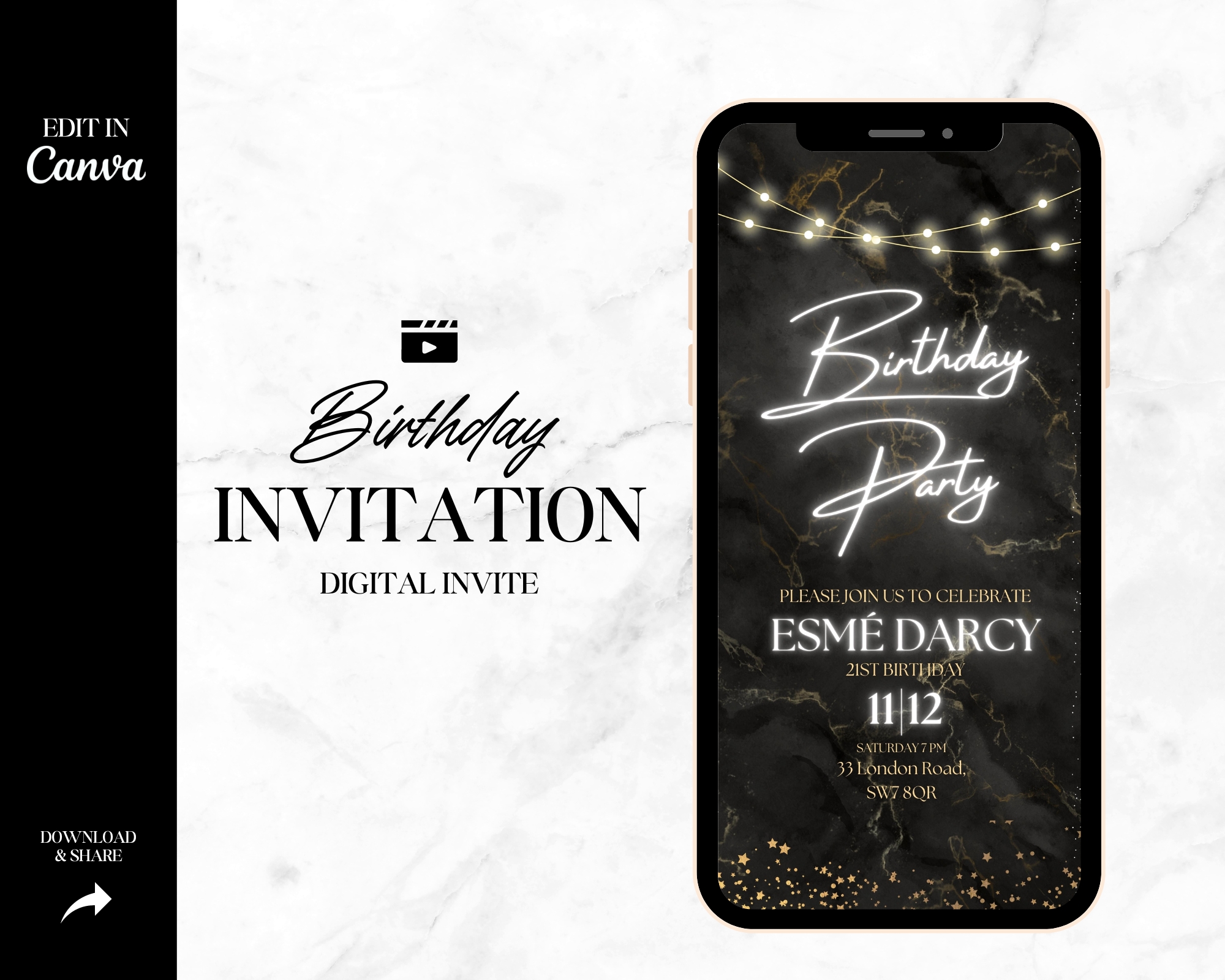 digital birthday invitation video